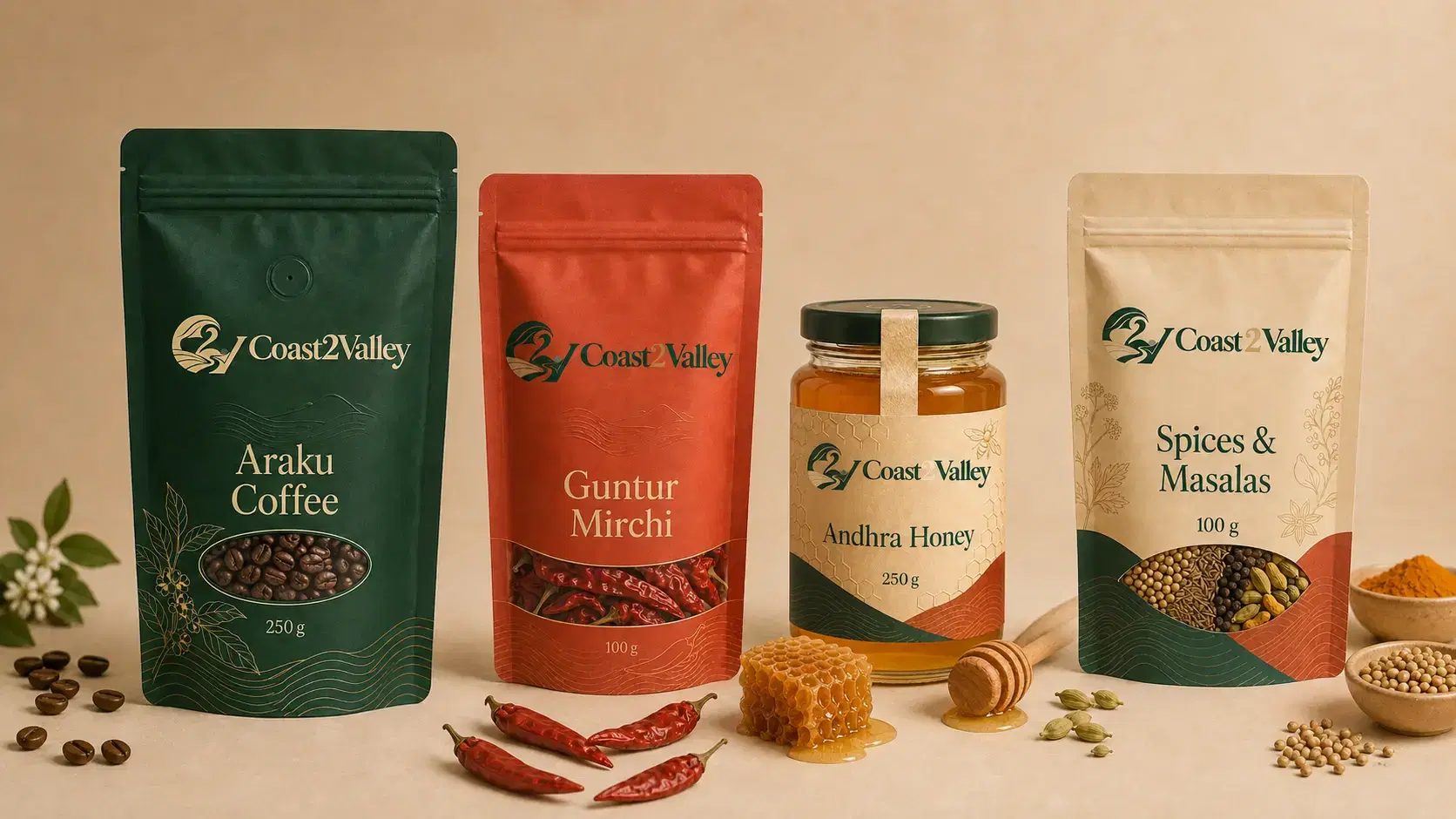 Coast2Valley food sample packaging