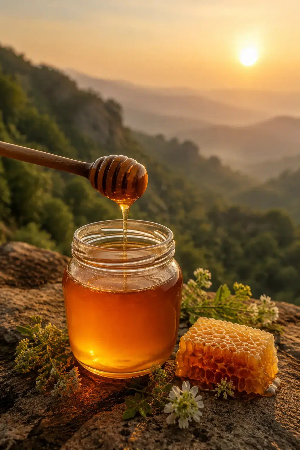Amber Andhra honey and honeycomb